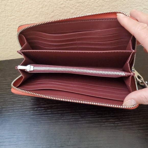 Coach Long Zip Around Wallet In Signature Canvas - Picture 10 of 13